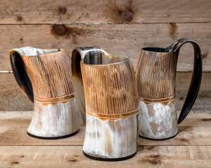 Taza de cuerno Cuerno para beber Taza vikinga color de cuerno natural - Product Image 3