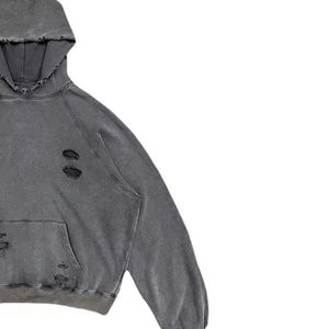 Sunfaded Winter Hoodie Custom Vintage Acid Wash Distressed Boxy <b>Pullover</b> <b>Men</b> Rhinestone Eco-Friendly 100% Cotton Fleece - Product Image 3