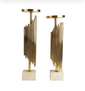 Mejor precio decorativo para el hogar diseño de lujo Metal Reno T soporte de luz latón acabado antiguo soporte de vela hecho a mano nuevo - Product Image 5