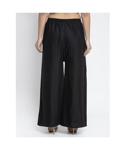 Pantalones acampanados de lino de rayón ligeros para mujer Pantalones de pierna ancha sueltos transpirables de estilo veraniego personalizados disponibles al por mayor - Product Image 1