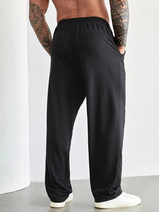 Men's Slim Fit Casual Workout <b>Trousers</b> Breathable Cotton Fleece Jogger <b>Drawstring</b> Design Printed Sportswear for Winter Plus Size - Product Image 5