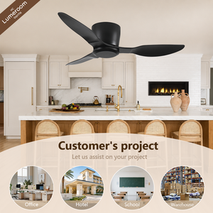 Ventilateur de plafond encastré de 40 pouces sans éclairage avec télécommande, ventilateur silencieux à moteur DC à profil bas pour chambre à coucher - Product Image 4