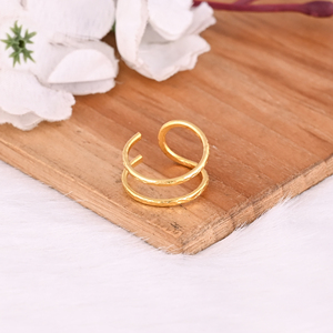 Venta al por mayor Lote 25 piezas Latón chapado en oro amarillo Hecho a mano Anillo único ajustable Regalos de aniversario de boda Joyería - Product Image 5