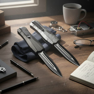 Couteau de poche pliable tactique de survie pour la randonnée, le camping et la chasse, en acier inoxydable et aluminium, fabrication artisanale, OTC 440C - Product Image 6