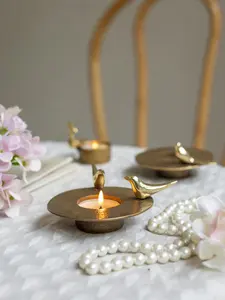 ที่ใส่เทียนทีไลท์ทำจากทองเหลืองชุบทองพร้อมรูปนกสำหรับตกแต่งงานอีเวนต์หรูหรา - Product Image 2