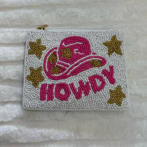 Porte-monnaie à perles personnalisé avec logo XOXO, mode, fait à la main, en perles de riz, fermeture éclair, pochette de rangement pour cadeau de la Saint-Valentin - Product Image 1