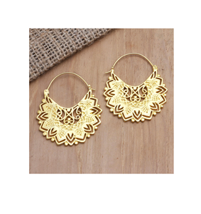 Pendientes de latón exigentes, pendientes de gota únicos, pendientes vintage hechos a mano reciclados para mujer, el mejor producto - Product Image 1