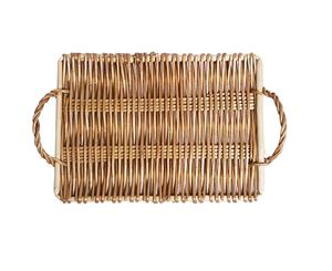 Plateau de service à chocolat en rotin au design de luxe Plateau à dessert et à chocolat tissé en rotin de grande taille de forme personnalisée - Product Image 1