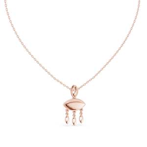 Collar con Colgante de Diamante CVD VVS-VS EF de 0.03 CT, Creado en Laboratorio, Diseño de Ojo Turco, Opciones de Oro de 18K, 14K, Oro Rosa, Amarillo y Blanco, Joyería Fina - Product Image 6