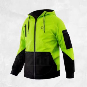 Vêtements de travail de sécurité réfléchissants vert jaune pour le printemps automne gilet utilitaire extérieur veste de Construction d'autoroute pour le nettoyage des autoroutes - Product Image 3