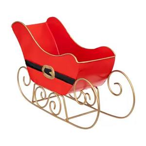 Trineo de Metal de Color rojo para decoración navideña para decoración de mesa Trineo de Navidad de Metal rojo de hierro Vintage - Product Image 2