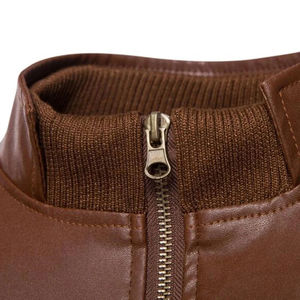 Veste en cuir pour hommes coupe-vent de qualité supérieure, de couleur noire et unie, décontractée, veste en cuir stylée pour hommes - Product Image 6