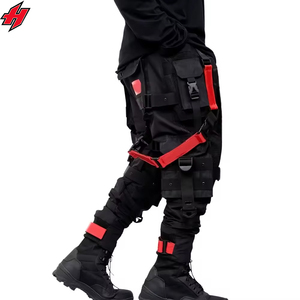 Cyberpunk Streetwear Hommes Harajuku Techwear Pantalon Ruban Multi Poche Pantalon Taille US Hip Hop Noir Cargo Ninja Pantalon - Product Image 4