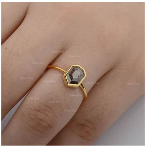 Nueva colección Olid 14K oro amarillo sal natural y pimienta anillo de diamantes joyería única al por mayor - Product Image 4