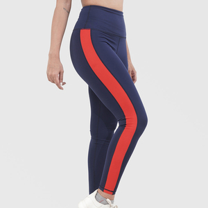 Leggings de punto de cintura media de algodón 100% para mujer para Fitness Yoga-Pantalones activos de alto contraste de secado rápido y transpirable - Product Image 5