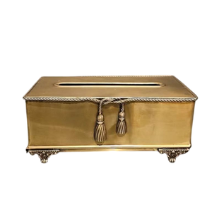 Fantástico diseñador Decoración de mesa para el hogar caja de pañuelos servilletero de primera calidad caja de pañuelos de Metal dorado accesorios para servilletas - Product Image 1