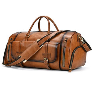 Genuine Split Leather Travel <b>Bag</b> for Men - Large Capacity Water-Resistant Gym Duffel <b>Bag</b> for Business <b>Trip</b> & Sports - Product Image 1