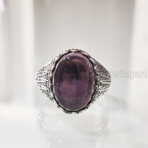 Anillo de amatista natural para hombre, piedra preciosa de febrero, todos los tamaños, joyería fina árabe, anillo de Plata de Ley 925 - Product Image 4