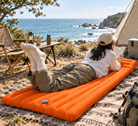 Matelas de camping gonflable en TPU avec oreiller intégré, cellules d'air, léger, imperméable, pour la randonnée et les voyages