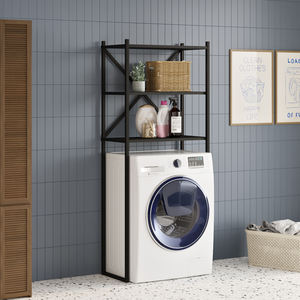 Venta al por mayor de alta calidad de madera Braga baño estante sobre lavadora estante robusto estilo europeo muebles para baño - Product Image 6