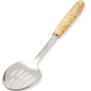 Black White Bubble Pattern Resin Handle Slotted Spoon Elegant Stainless Steel Food Server Hot Selling Premium Buffet Utensil - Product Image 6