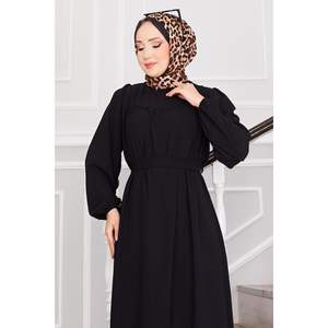 Aerobin High Quality <b>Black</b> Abaya Dress with <b>Robe</b> for Girls Customizable Logo Summer Cotton Sets for Children - Product Image 1