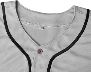 Grey Black Baseball Jersey Custom Design Name & Number Printed Baseball Jersey Top Quality Softball Jersey <b>Men</b> Baseball Jersey - Product Image 3