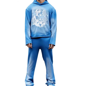 ชุดวอร์มมีฮู้ดลายพิมพ์เรียบง่ายสำหรับผู้ชาย แฟชั่นฤดูหนาวรักษ์โลก-ขายส่ง - Product Image 1