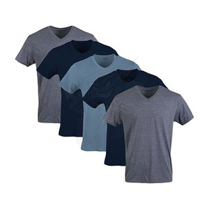 T-shirts pour hommes multipack de style col en V T-shirts ajustés en coton doux pour un usage quotidien Superposition et utilisation active Fabricant de vêtements en vrac - Product Image 1