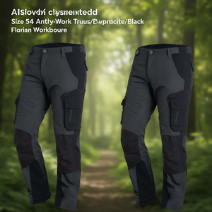 กางเกงทำงานคุณภาพสูง ไซส์ 54 สีแอนทราไซต์/ดำ Florian Workwear - Product Image 3