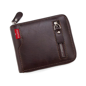 Portefeuille porte-cartes en cuir PU de haute qualité, personnalisé avec logo, court et portable, doublure en polyester, vente en gros pour hommes - Product Image 4