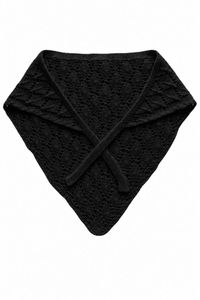 Foulard bandana tricoté pour femme, couleur unie, en coton, style crochet, accessoire capillaire décontracté pour le printemps et l'automne - Product Image 4
