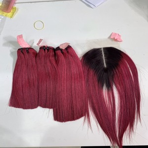 Cabello humano de color rojo HD Bonestraight Lace Ombre pelucas hueso recto estilo Frontal encaje peluca para negro Venta caliente 100 Vietnam hu - Product Image 5