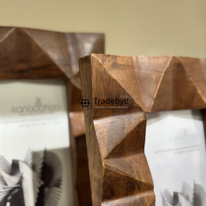 Marco de fotos de madera Tradebyd, decoración rústica hecha a mano para fotos de boda, fotos familiares y regalos - Product Image 4