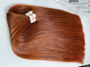 ¡Gran Oferta! !! Cabello Humano Virgen Vietnamita 100% Natural, Color Naranja Liso, Sin Enredos, Sin Caída, Venta al Por Mayor - Product Image 6