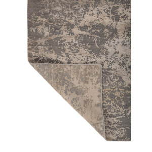 Alfombra Kavi Gris y Negra Anudada a Mano de Lana y Seda de Bambú, Diseño Teoría del Caos, Rectángulo Abstracto para el Hogar y Pasillo, Modelo Esk-411(Fr) - Product Image 5