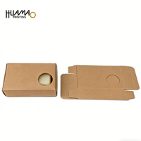 Boîte à savon en papier kraft écologique avec fenêtre circulaire, emballage recyclable pour savon artisanal, spécialités de magasins d'alimentation hors ligne