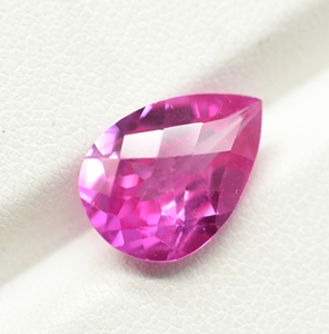 Saphir rose de laboratoire Poire taillée en vrac 5X3mm à 30X20 MM Tailles Lab Created Pink Sapphire Checker Cut - Product Image 1