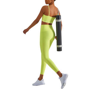 Conjunto de Yoga personalizado para mujer, bandas de resistencia integradas, Ajuste Estrecho, función de secado rápido, cordón sólido, entrenamiento de la parte superior del cuerpo - Product Image 6