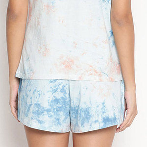 ชุดกางเกงขาสั้นสองชิ้นสำหรับผู้หญิงชุดขี่จักรยานเสื้อยืดสีพื้น - Product Image 5