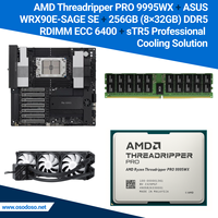 Set AMD Thread ripper PRO 9995WX + WRX90E-SAGE SE 256GB/512GB DDR5 RDIMM