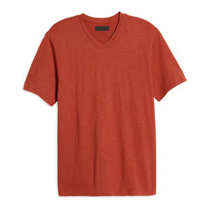 เสื้อยืดผู้ชายแฟชั่นใหม่แขนสั้นระบายอากาศได้ดีสีพื้นเสื้อแคนวาส100% โลโก้ที่ดีที่สุดสำหรับฤดูร้อน - Product Image 5