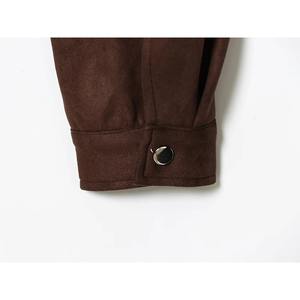 Chaqueta Bomber de Gamuza Sintética para Hombre 2025 con Cuello Alto, Bolsillos Decorativos, Botones en la Parte Delantera, Manga Larga, Estilo Casual Chic para Invierno - Product Image 2