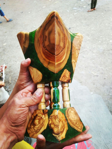 Handcrafted Wooden <b>Resin</b> Incense Burner Bakhoor Burner for Home Mosque Arabic Oud Incense Burner Traditional MiddleEastern Style - Product Image 5