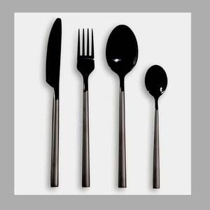 Couverts en argent plaqué miroir poli, poignée de conception simple, argenterie, couteau en acier inoxydable, fourchette, couverts - Product Image 4