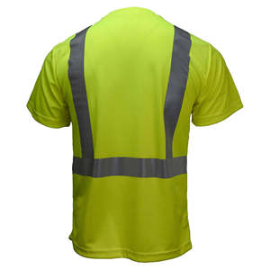 Camisetas de Trabajo de Alta Visibilidad, Color Amarillo Fluorescente, 100% Poliéster, Manga Corta, Uniformes de Seguridad Personalizados, Ropa de Trabajo - Product Image 5