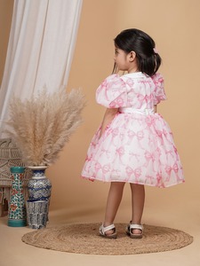 Vestido de princesa al mejor precio con mangas abullonadas para niños y niñas, vestido elegante - Product Image 4