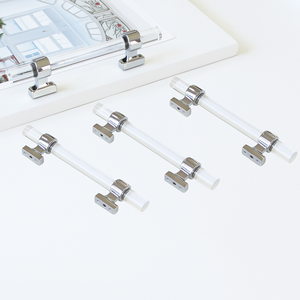 Tirador de armario de tubo redondo de aleación de Zinc acrílico transparente moderno, tiradores de cajón para cocina, baño, armario, muebles - Product Image 2