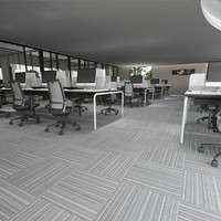 Dalles de moquette noires unies écologiques 1000 x 1000 mm pour bureau moderne, salle de sport et salle de conférence