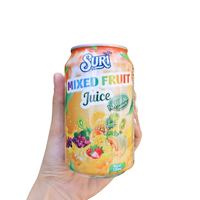 Suri Brand Versgeperst Gesteriliseerd Fruitsap Natuurlijk Gemengd Fruit 330ml Blikje Vietnam Puree Type Mango Sinaasappel Guave